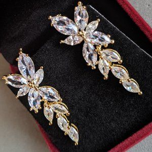 NWOT - Bridal Drop Earrings - Gold Tone